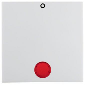 Berker Wippe mit roter Linse und Aufdruck "0" (polarweiß, glänzend) 