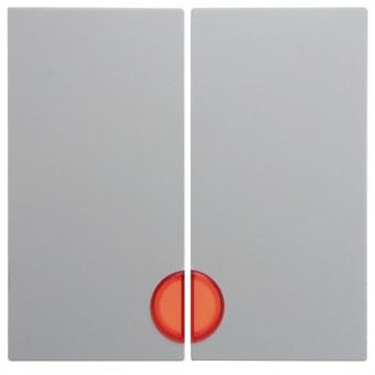 Berker Wippen mit roter Linse (polarweiß, glänzend) 