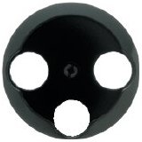 Zentralstück für Antennen-Steckdose 3-Loch (schwarz) 