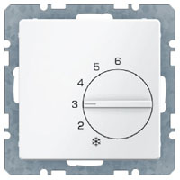 Berker Raumtemperaturregler 230V mit Wechsler (polarweiß, samt) 