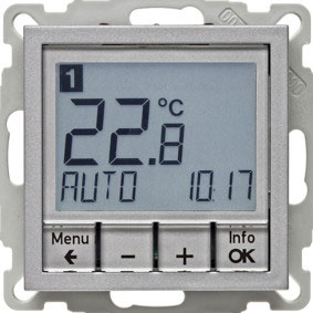 Temperaturregler zeitgesteuert mit Schließer (alu, matt) 