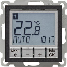 Temperaturregler zeitgesteuert mit Schließer (anthrazit, matt) 