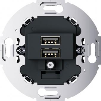 Berker USB Ladesteckdose 230 V, 2fach, 3.0A, runder Tragring, anthrazit matt 