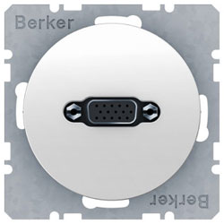 Berker VGA Steckdose mit Schraub-Liftklemmen (polarweiß glänzend) 