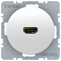 Berker High Definition Steckdose mit 90°-Steckanschluss (polarweiß glänzend) 