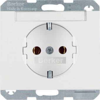 Berker K.1 SCHUKO-Steckdose mit Beschriftungsfeld (polarweiß) 