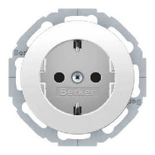 Steckdosen-Einsatz mit erhöhtem Berührungsschutz (polarweiß, glänzend) 