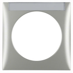 Abdeckrahmen Integro FLOW, 1-fach mit Beschriftungsfeld (Chrom, Kunststoff lackiert) 