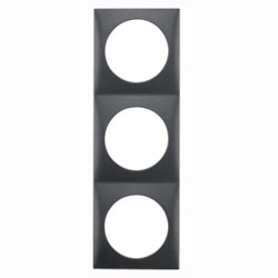 Abdeckrahmen Integro FLOW, 3-fach (schwarz, glänzend) 