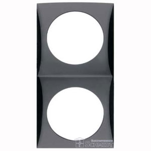 Abdeckrahmen Integro FLOW, 2-fach (schwarz, glänzend) 