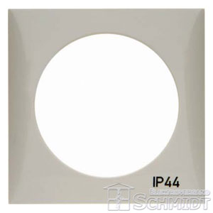 Abdeckrahmen Integro FLOW, 1-fach mit Aufdruck "IP44" (polarweiß, glänzend) 