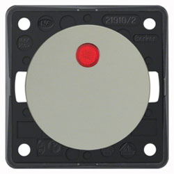 Integro FLOW, Kontroll-Ausschalt. 2-pol. m. Aufdr. "0", 12 V-Linse-Kontroll-LED (Chrom matt) 