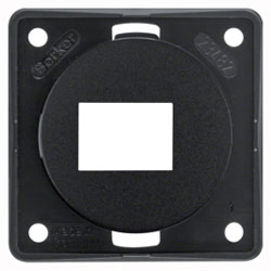 Integro FLOW Tragplatte 1fach für AMP Modular Jacks (schwarz, glänzend) 