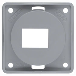 Integro FLOW Tragplatte 1fach für AMP Modular Jacks (grau, glänzend) 