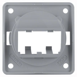 Integro FLOW Tragplatte 2fach für MINI-COM Module (grau, glänzend) 