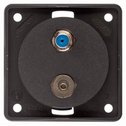 Integrow FLOW Antennen-Verbinderdose Radio / SAT (braun, matt) 
