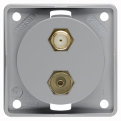 Integrow FLOW Antennen-Verbinderdose Radio / SAT (grau, matt) 