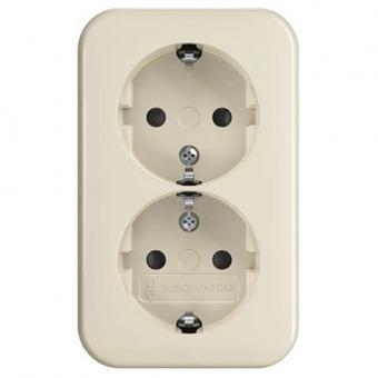 Busch-Jaeger SCHUKO® Doppelsteckdose Safety+ (weiß) 