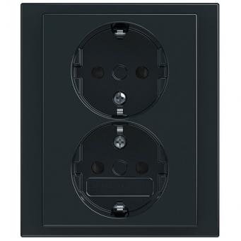Busch-Jaeger SCHUKO® Doppelsteckdose Safety+ (anthrazit) 