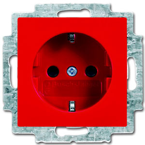 SCHUKO® Steckdosen-Einsatz mit erh. Berührungsschutz (rot) 