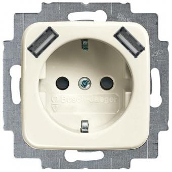Busch-Jaeger SCHUKO® Steckdosen-Einsatz mit 2x USB-Steckdose (weiß) 