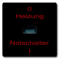 Wippe mit Aufdruck "Heizungs-Notschalter" (anthrazit) 