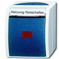 Busch-Jaeger ocean Heizungs-Notschalter Aus - 2polig (grau/blaugrün) 