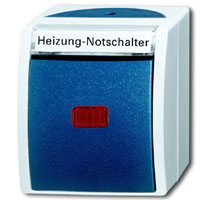 Busch-Jaeger ocean Heizungs-Notschalter  Aus/Wechsel (grau/blaugrün) 