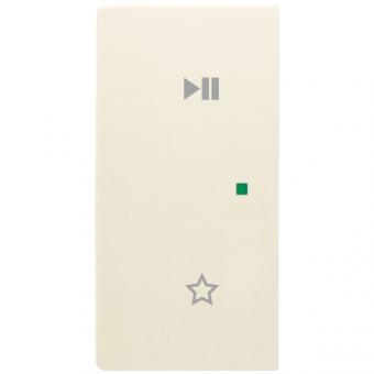 Wippe 2-fach links, mit Symbol "Play/Pause" für Busch-free@home future® linear (elfenbeinweiß) 