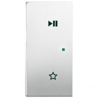 Wippe 2-fach links, mit Symbol "Play/Pause" für Busch-free@home pur Edelstahl 
