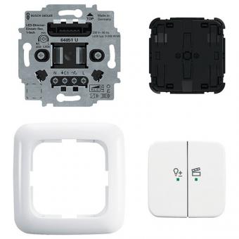 LED-Dimmer-Einsatz flex, 1-fach Komplettset mit 2-fach Bedienelement, Wireless 