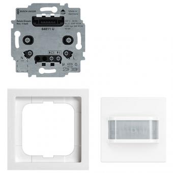 Busch-Wächter® 180 flex Komplettset mit Komfort Sensor Selectlinse und Relais-Einsatz (studioweiß) 