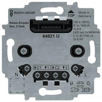 Busch-flexTronics Relais-Einsatz flex, 2-fach 