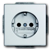 Busch-Jaeger SCHUKO® Steckdosen-Einsatz mit LED-Orientierungslicht (alusilber) 