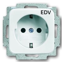 Steckdosen-Einsatz mit Aufdruck EDV (alpinweiß) 