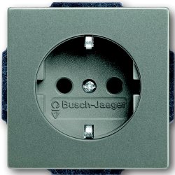 Busch-Jaeger SCHUKO® Steckdosen-Einsatz mit erhöhtem Berührungsschutz (meteor/graumetallic) 