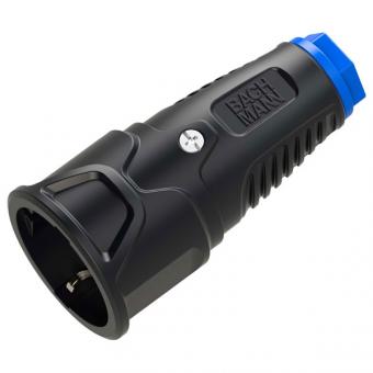 Bachmann Schutzkontaktkupplung Vollgummi, IP20, schwarz-blau 