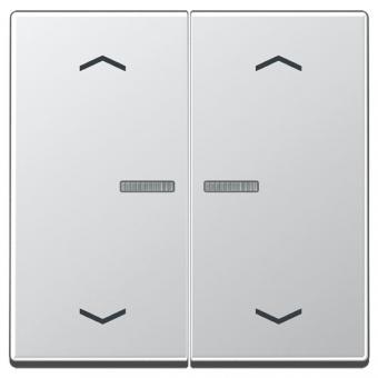 JUNG HOME Taster 2fach mit Pfeilsymbolen, aluminium 