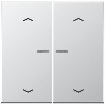 JUNG HOME Taster 2fach, mit Pfeilsymbolen, Aluminium AlMg1 Naturton, mattgebeizt, Serie LS, Aluminium 