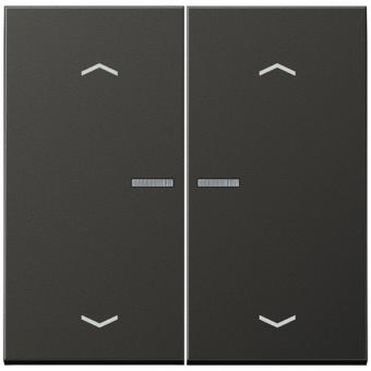JUNG HOME Taster 2fach, mit Pfeilsymbolen, Aluminium lackiert, Serie LS, anthrazit 