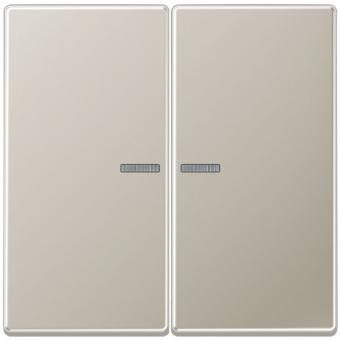 JUNG HOME Taster 2fach, Edelstahl 1.4303 X4 CrNi 18-12, Serie LS, Edelstahl 