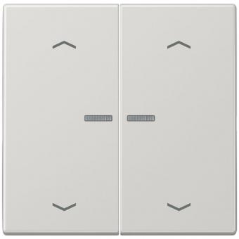 JUNG HOME Taster 2fach, mit Pfeilsymbolen, Duroplast, Serie LS, lichtgrau 