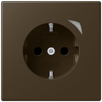 JUNG HOME SCHUKO® Steckdose, 16 A 250 V ~, mit Funktionsanzeige, SAFETY+, Serie LS, Messing antik 