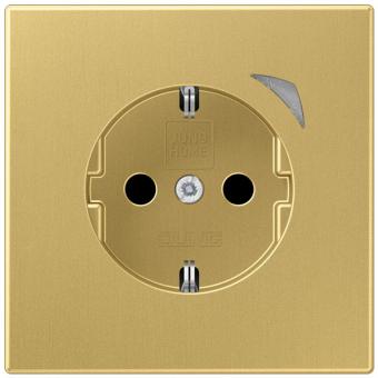 JUNG HOME SCHUKO® Steckdose Energy, 16 A 250 V ~, mit Funktionsanzeige, SAFETY+, Serie LS, Messing classic 