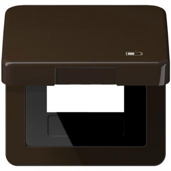 Jung Klappdeckel inkl. Zentralplatte, Symbol Charger, Serie CD (braun) 