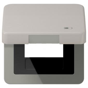 Jung Klappdeckel inkl. Zentralplatte, Symbol Charger, Serie CD (platin) 