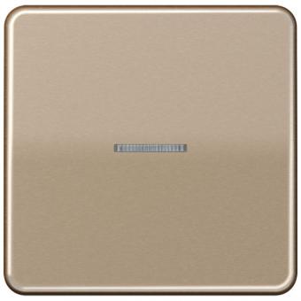 Wippe mit Lichtleiter für Taster 1fach, Aluminium eloxiert, Serie CD, gold-bronze 
