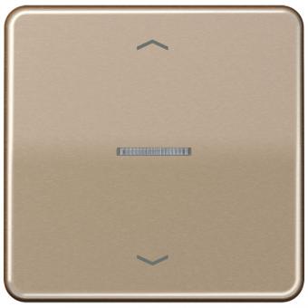 Wippe mit Lichtleiter, mit Pfeilsymbolen für Taster 1fach, Aluminium eloxiert, Serie CD, gold-bronze 