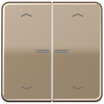 Wippe mit Lichtleiter, mit Pfeilsymbolen für Taster 2fach, Duroplast lackiert, Serie CD, gold-bronze 