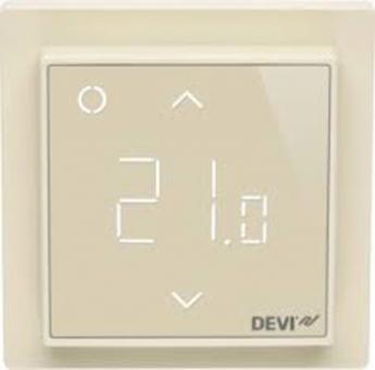 DEVI UP-Uhrenthermostat DEVIreg Smart 16A, 230V mit Einfachrahmen, elektroweiß 